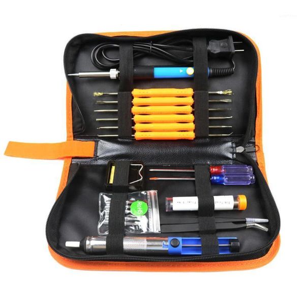 

adjustable temperature electric soldering iron kit 220v 110v 60w welding solder iron kit eu/us plug burning soldering pen set1