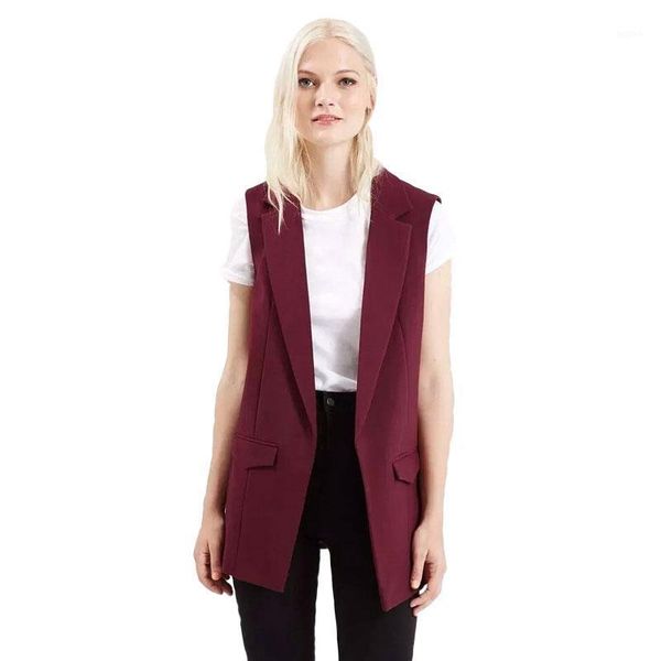 

2020 new fashion waistcoat women no button black jacket women sleeveless blazer jacket white casual outwear1, Black;white