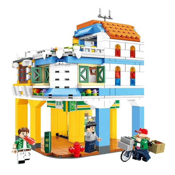 

c0339 city series 672pcs шумные цивилизованные улицы №8 scape маленький строительный блок игрушки для детей bbyjkjk