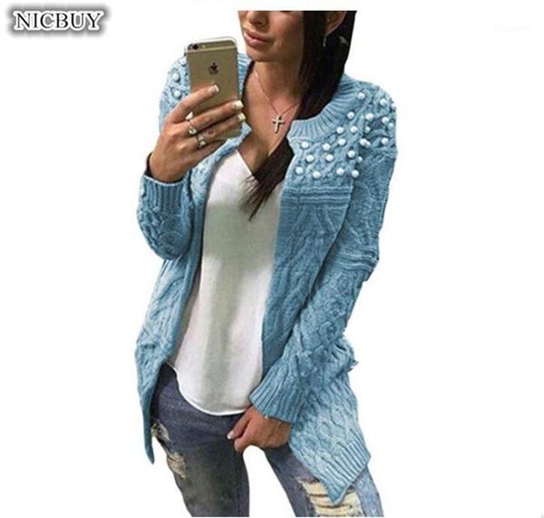 

women knitted sweater cardigan long winter autumn sweater coat pearl beading long sleeve cardigan winter1, White;black