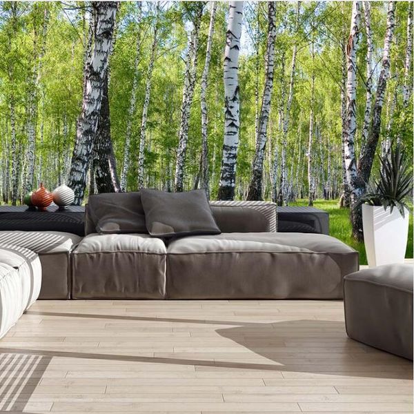 

3d nature landscape birch trees forest p wallpaper murals for living room bedroom custom home office wall decor wall-papers