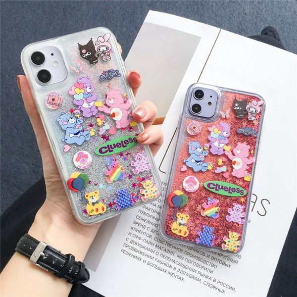 

huawei p40 mobile phone shell quicksand bear nova6 6se 7pro lovely 20 30 honor play4t nova7pro 5 6