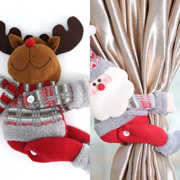 

santa claus elk windows curtain merry decor for home christmas gifts navidad 2020 happy new year 2021