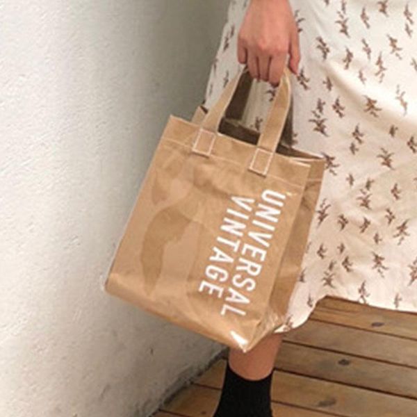 

kraft paper bag shopping bag summer beach pvc clear двойной прозрачный водонепроницаемые причинные тотализаторы хаки коричневого