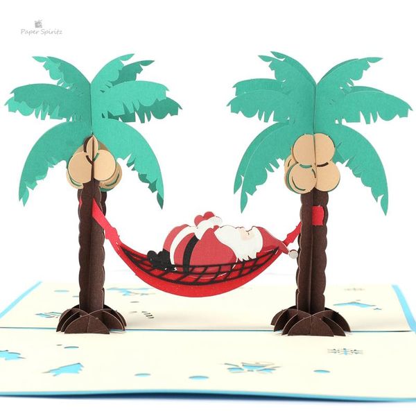 

paper spiritz laser cut santa claus christmas holiday 3d greeting card new design