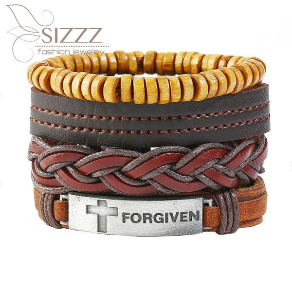 

charm bracelets 2021 european and american cross-country diy hand-woven vintage leather bracelet&bangles, Golden;silver