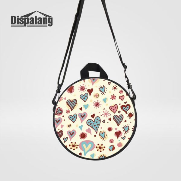

dispalang cartoon heart kawaii little girls school bag small bookbag round messenger bag for women ladies crossbody handbag