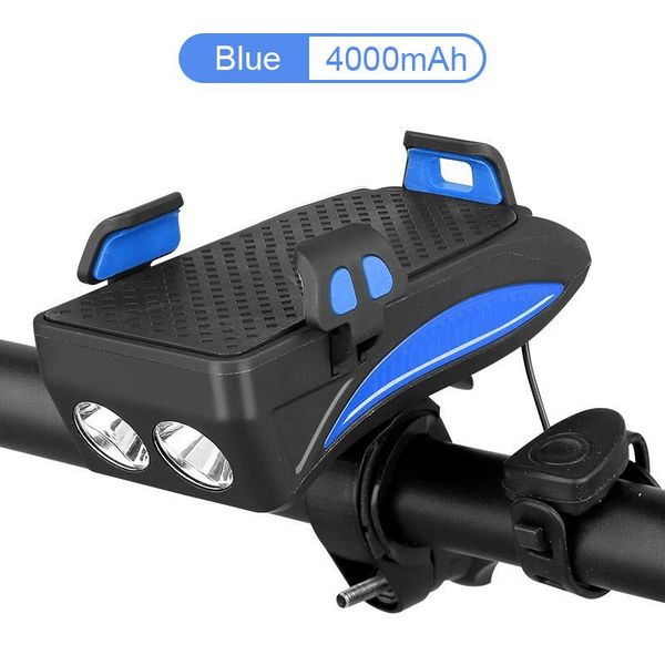 

wasafire usb charging 4 in 1 bicycle front light multi-function bike horn phone holder powerbank safety cycling lamp