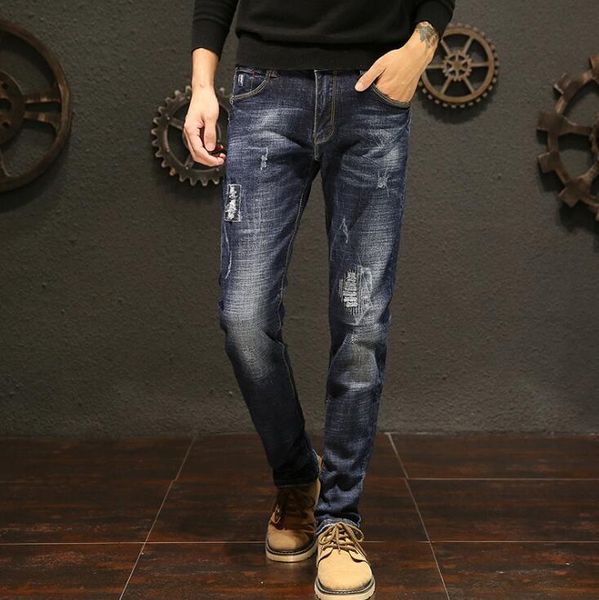 

long length stylish jeans for men male pants 201117, Blue