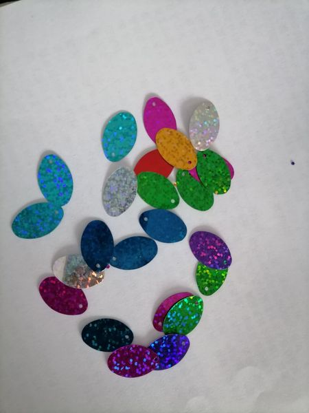 

500pcs mix colours pvc plastic hologram sparkle lure blade spoon