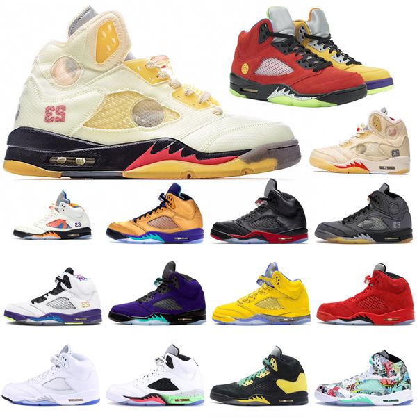 

2020 New 5s Sail Mens Basketball Shoes Jumpman Men And Women Outdoor Red Sports Breathable Shoes Mesh Sneaker Shock Absorption Cream