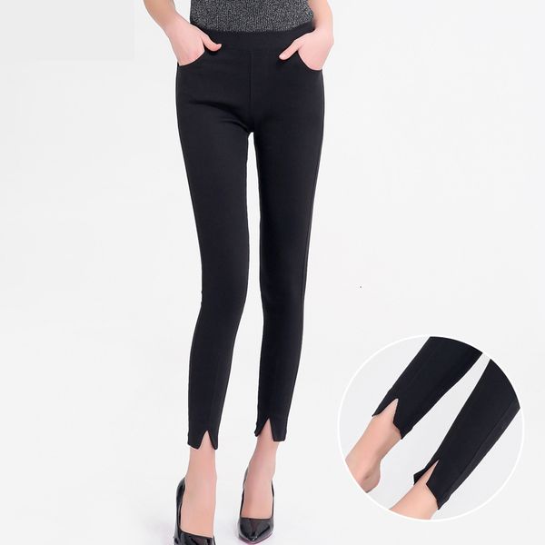 

women's new leg opening small black pants with high waist and thin feet