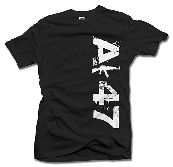 

ak 47 vertical fashion gun black men's brand new fashion summer hip hop personalized hooded sweatshirt hoodie men t shirt