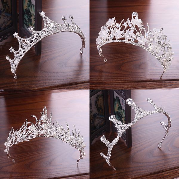 

headdress korean bride chaoxiansen female wedding gift baroque crown, Silver