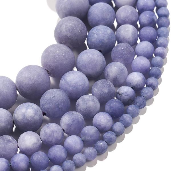 

1strand lot 4 6 8 10mm matte frosted purple chalcedony stone round loose spacer beads for diy bracelet jewelry makings supplies h bbycxy