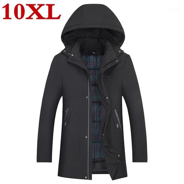 

2019 new plus size 10xl 9xl 8xl male winter wram parkas jacket men casual loose mens jacket long coats1, Black
