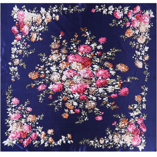 

scarves scarf 90 * 90cm floral print young ladies shawl gifts, Blue;gray
