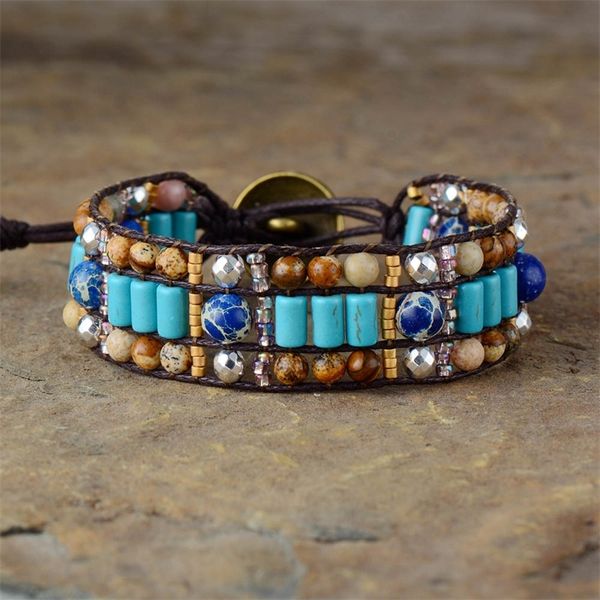 

designer bracelets natural stones japser seed beads cuff bracelets vintage bohemia statement bracelet femme couples jewelry y200730, Black
