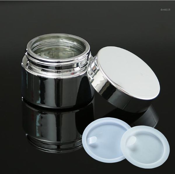 

10pcs 5g/10g/20g/30g/50g empty glass gold silver cosmetic jars makeup container lotion bottle vials face cream sample pots1
