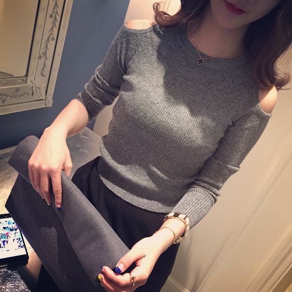 

2021 new autumn and winter sweater long shirt tight zdji, White;black