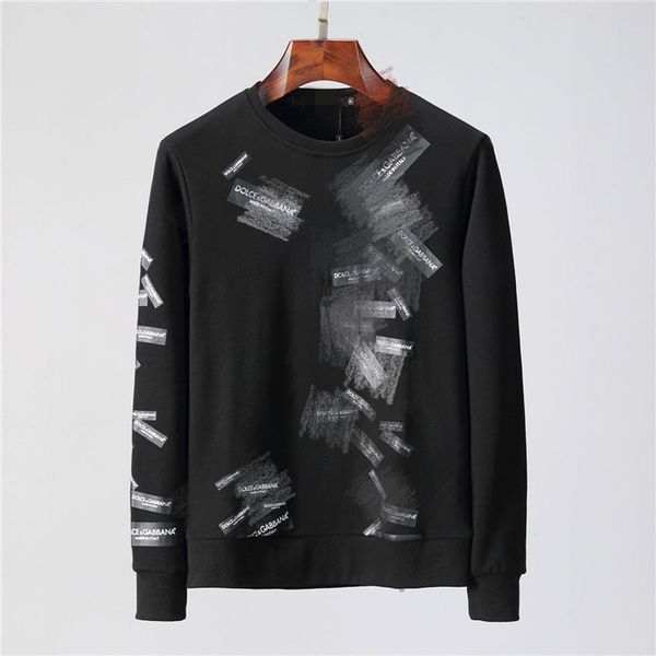 

mk2021 designer new men's sweater street fashion sweater tide brand sweater men's t-shirt trend european and american version, Black