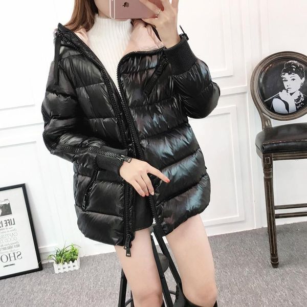 

women's down jacket winter coat women white duck down jackets warm puffer jacket korean doudoune femme hiver 1888 kj2669, Black