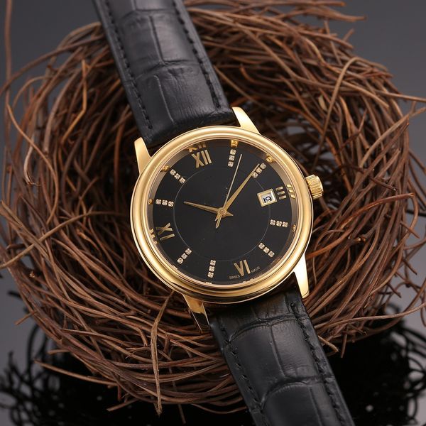 

new spot men's steel shell belt european watch factory direct sales, Slivery;brown