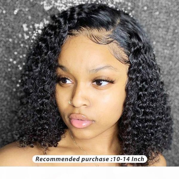 

jerry curly bob wigs lace front human hair wigs brazilian remy hair kinky curly bob wigs deep wave wig short hair water wig full, Black;brown