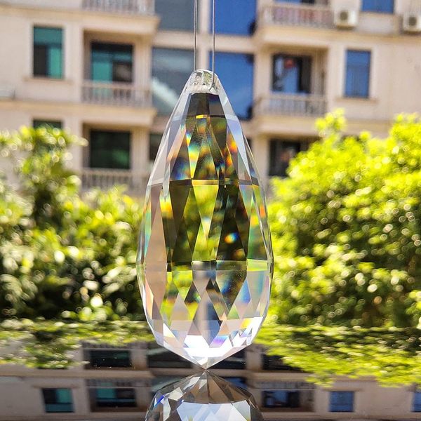 

89mm clear drops crystal prisms suncatcher chandelier crystals pendant diy hanging ornament home decoration lighting accessories h jlllie