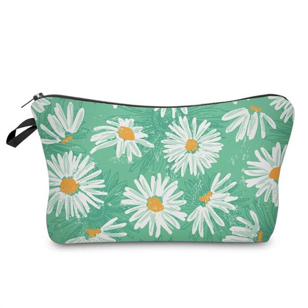 

daisy printing cosmetic clutch bag women pochette dumpling handbags water proofing function baguette bags ravel home wash customized 5xs b2