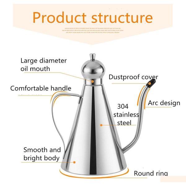 

stainless steel olive oil vinegar dispenser jar seasoning connt pot bottles container kitchen storage tool jlljxf homeindustry