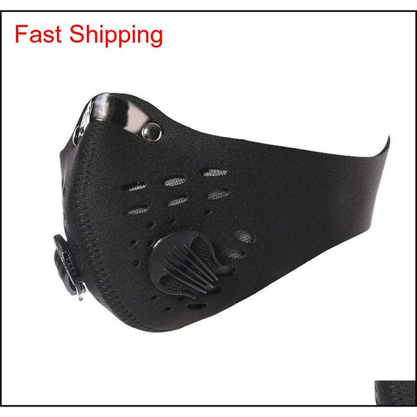 

mountain road bike bicycle half face masks anti-dust cycling face mask breathable activated carbon cycling running bicycle mask ahawl, Black