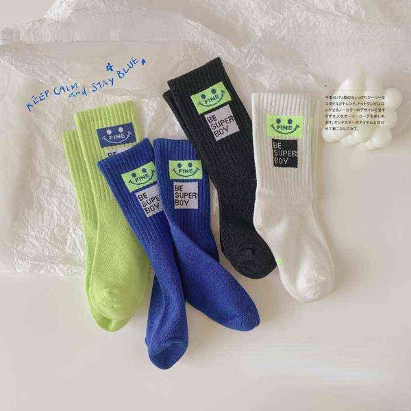

kids boys girls essential socks combed cotton letter printed floor stocking adults women spring autumn fashion sock for 3-12y g1224, Pink;yellow