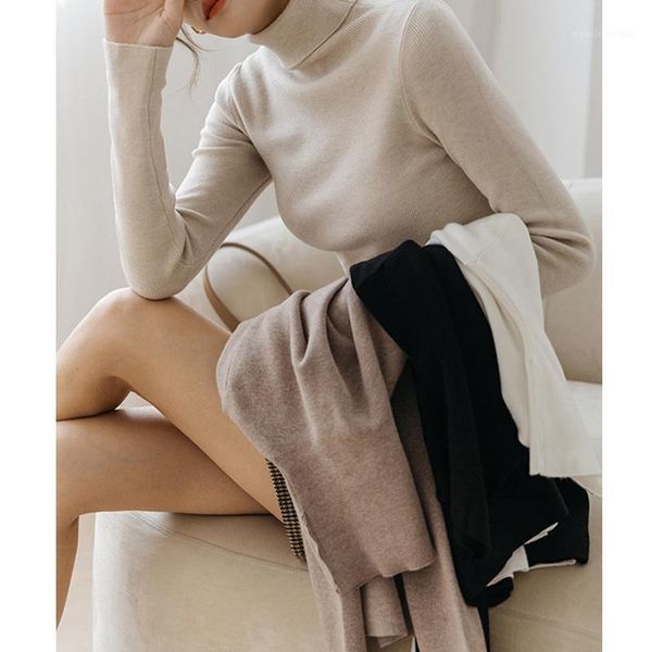 

women's sweaters women's turtleneck sweater 2021 winter slim-fit long sleeve black and white base shirt pullover inner wear sweate, White;black