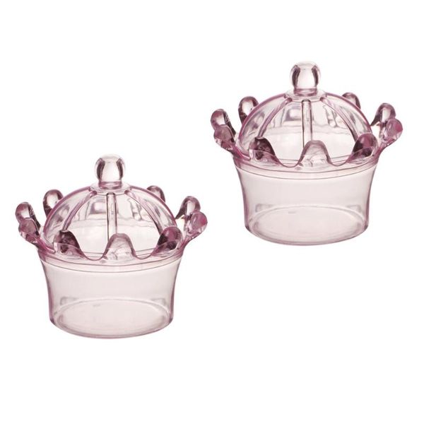 

gift wrap 2pcs crown shape candy box for wedding birthday party bar decoration supplies package kids(transparent li