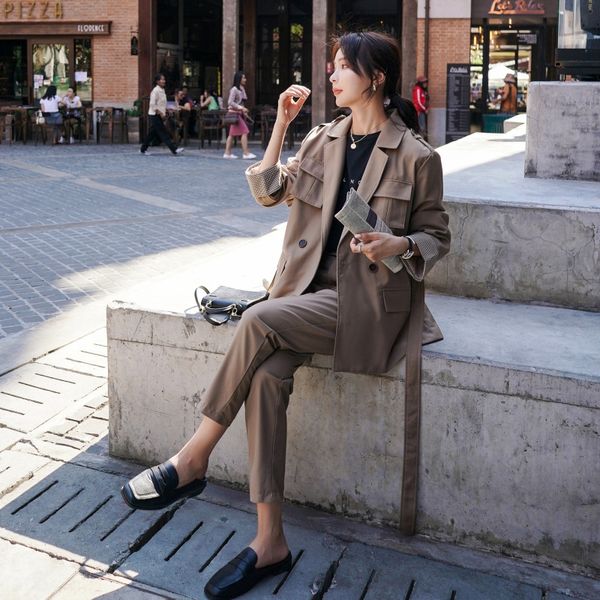 

2020 осень нового небольшого пальто женской корейского стиль двухсекционного 4zrxm костюм случайного темперамент мода костюм пальто мода, Gray