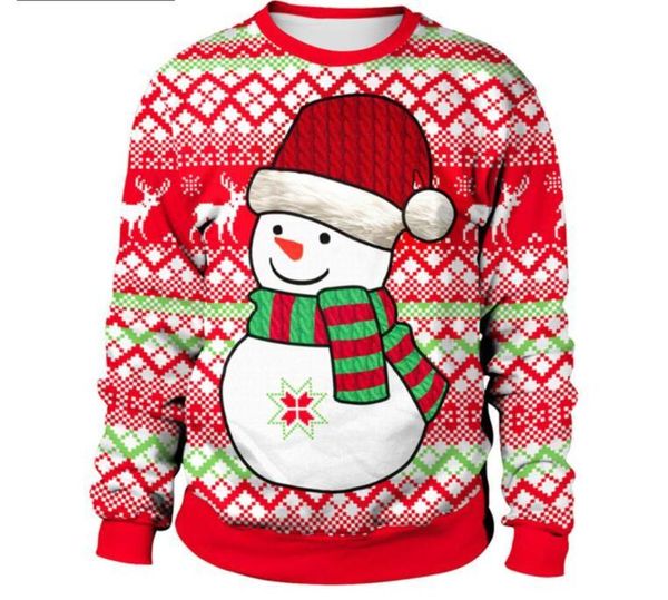 

santa claus printed loose sweater men women pullover christmas novelty autumn winter clothing8uy, Black