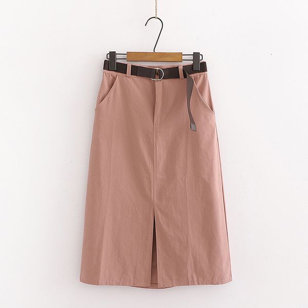 

2021 new winter black casual elegant pencil midi pockets solid waist a-line skirts with belt autumn atc4