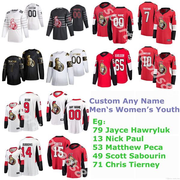 

ottawa senators 2020 hockey jerseys 79 jayce hawryluk jersey 13 nick paul matthew peca scott sabourin chris tierney custom stitched, Black;red