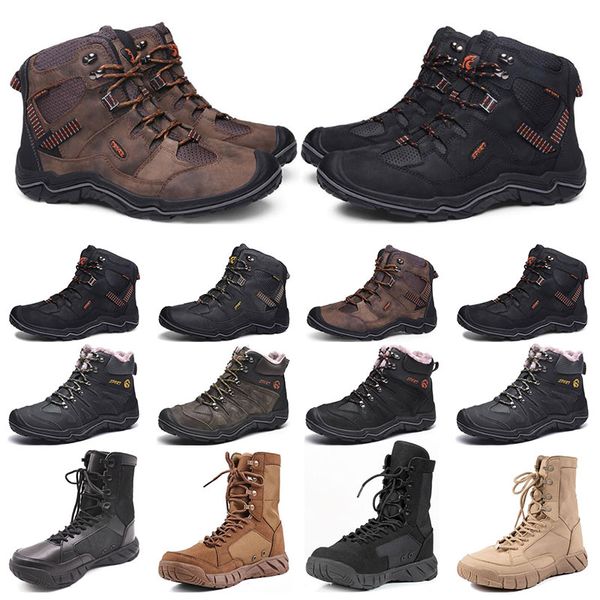 

ale fashion mens outdoor sports high-hiking shoes black leather suede gray brown velvet wearable desert boots trainers size 40-46