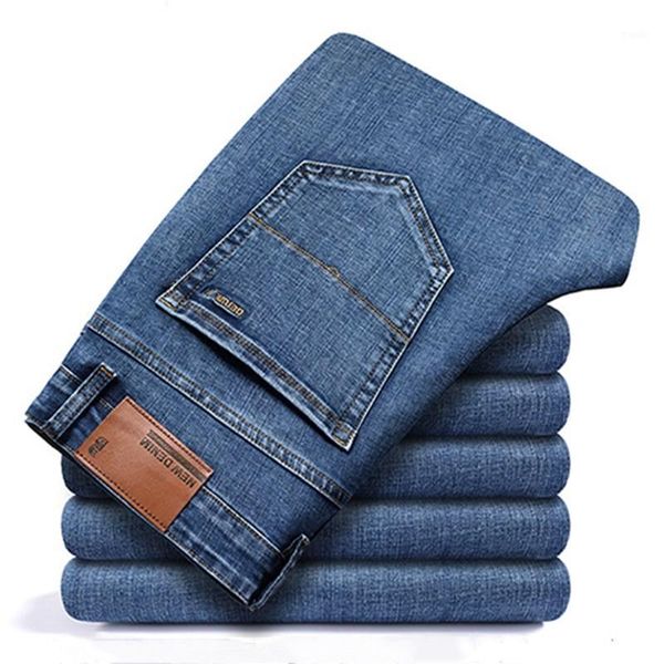 

men's jeans business plus size men's 2021 autumn and winter fashion casual thick denim trousers stretch loose straight-leg pants1, Blue