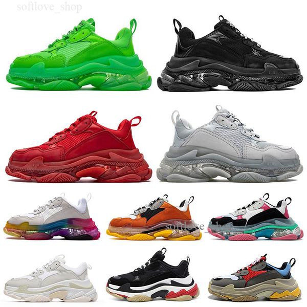 

2023 paris triple s torre shoes white black and blue dad running shoe 8 layers rainbow crystal fashion designer new mens women casual clunky, White;red