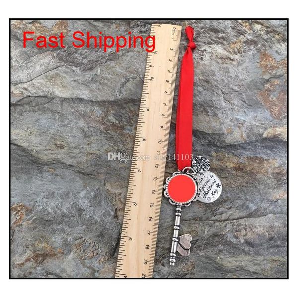 

wholesale new design special personalized enamel christmas santa's magic keys christmas ornament gift monogrammed qyloba mj_fashion, Silver