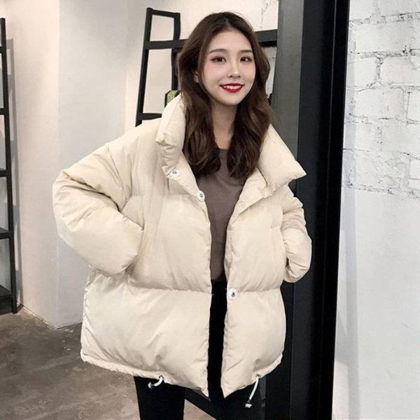 

2020 new luxury designer men's padded jacket women's winter padded jacket short bread student loose coat cotton coat, Black