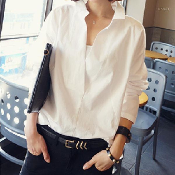 

fashion tide autumn new casual fashion temperament women loose plus stitching lace hollow backless shirt tc5371, White
