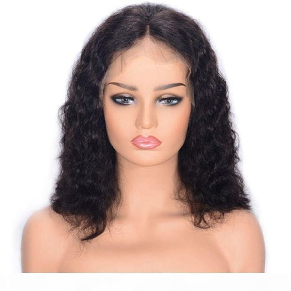 

malaysian virgin hair curly lace front wigs bleached knots middle part glueless human hair lace wig 8-16 inch, Black;brown