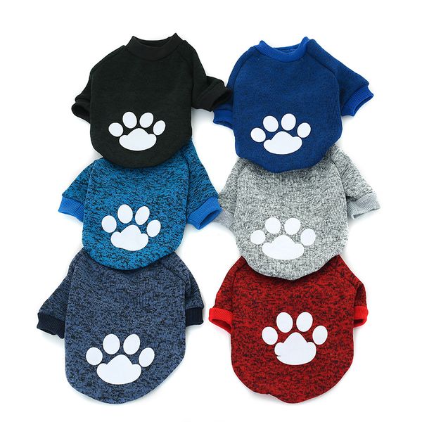 Winter Haustier Kleidung Hund Pfote Muster Pullover Hunde Katze Fleece Pullover Sportliche Haustier Kleidung Warme Welpen Bekleidung Festival Dekoration BT1047