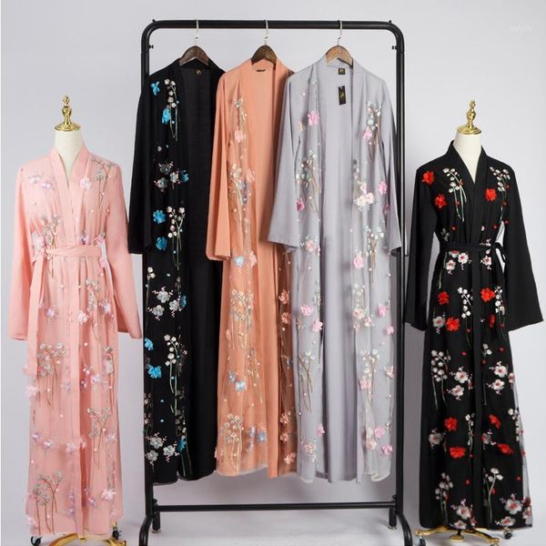 

floral abaya kimono hijab muslim dress african saudi turkish dresses abayas for women kaftan dubai caftan qatar islamic clothing1, Red