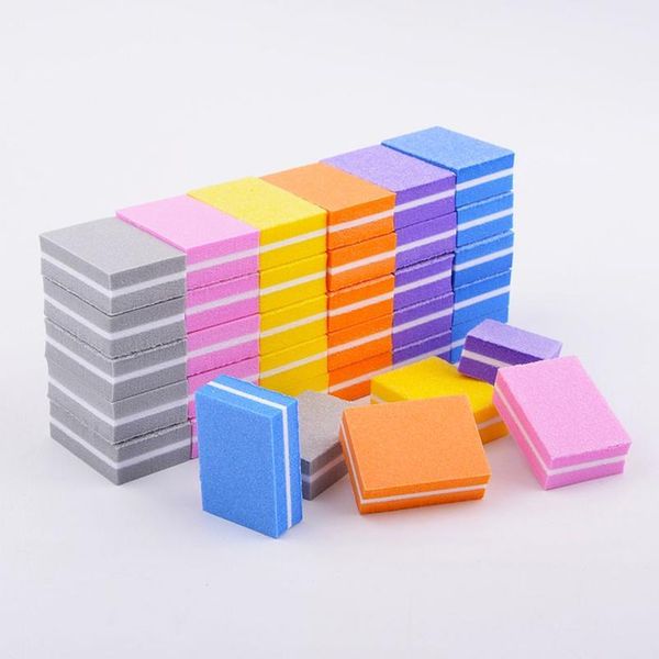 

5pcs/lot double-sided mini nail file blocks colorful sponge nail polish sanding buffer strips nail polishing manicu qylpyd