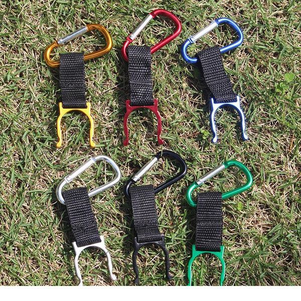 

2pcs aluminum alloy d carabiner spring snap clip hooks camping carabiner water bottle buckle hook holder keychain qylkhe